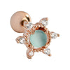 1 Piece Fashion Heart Shape Inlay Brass Zircon Earrings