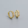 1 Pair Ig Style Geometric Plating Sterling Silver Zircon Huggie Earrings