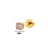 1 Piece Simple Style Round Plating Inlay Stainless Steel Zircon 18k Gold Plated Ear Studs