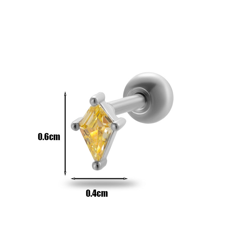 1 Piece Simple Style Geometric Plating Inlay Stainless Steel Zircon 18k Gold Plated Ear Studs