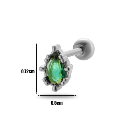 1 Piece Simple Style Geometric Plating Inlay Stainless Steel Zircon 18k Gold Plated Ear Studs