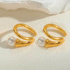 1 Pair Vintage Style Simple Style Geometric Copper Pearl 14k Gold Plated Ear Cuffs