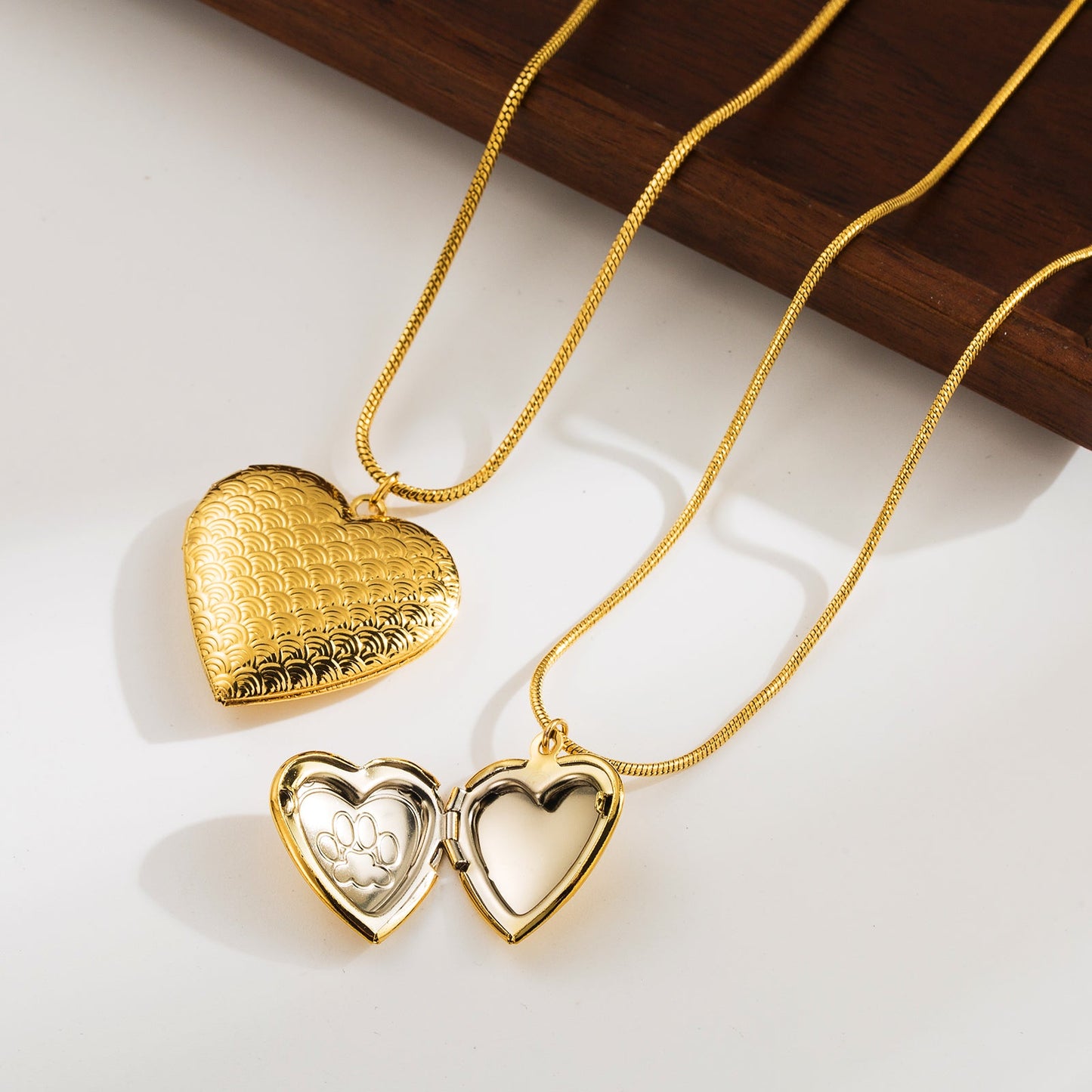 Modern Style Letter Heart Shape Flower Stainless Steel Plating Carving 18k Gold Plated Pendant Necklace