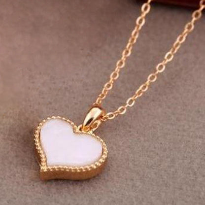 Fashion Heart Shape Alloy Enamel Women's Pendant Necklace 1 Piece