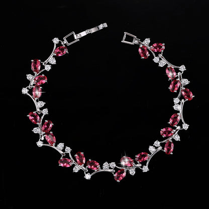 Elegant Simple Style Wreath Copper Zircon White Gold Plated Bracelets