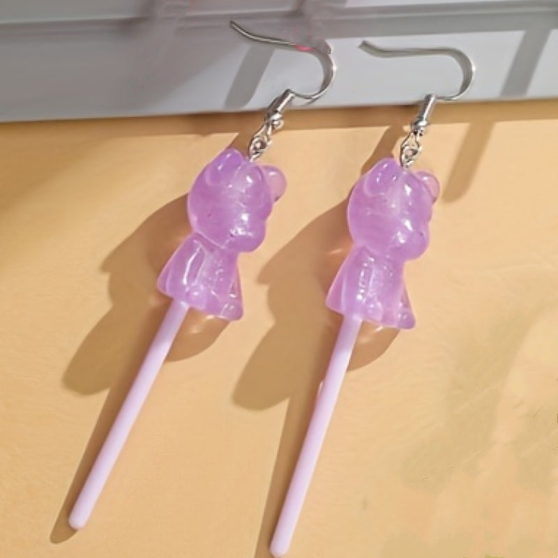 1 Pair Casual Cute Bear Resin Drop Earrings