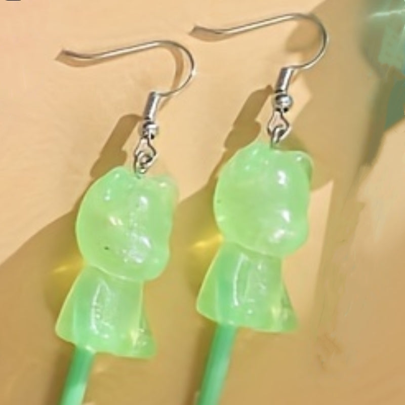 1 Pair Casual Cute Bear Resin Drop Earrings