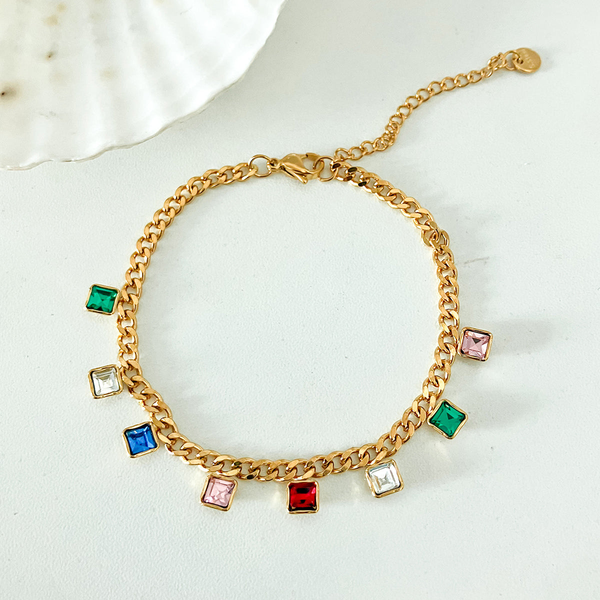 Ig Style Glam Shiny Water Droplets Heart Shape Stainless Steel Plating Inlay Zircon Gold Plated Bracelets