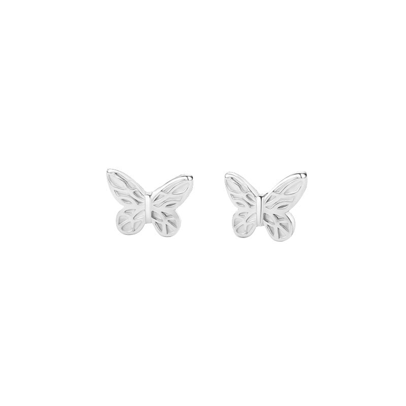 1 Pair Simple Style Butterfly 4.6*6.2 Plating Copper Silver Plated Ear Studs