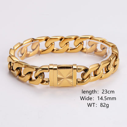 Hip-hop Punk Geometric Stainless Steel Plating 18k Gold Plated Bracelets