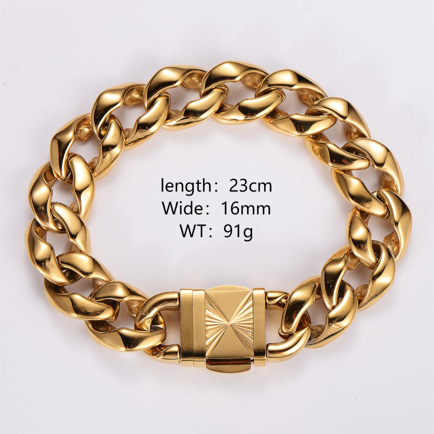 Hip-hop Punk Geometric Stainless Steel Plating 18k Gold Plated Bracelets