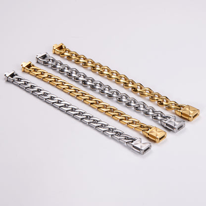 Hip-hop Punk Geometric Stainless Steel Plating 18k Gold Plated Bracelets