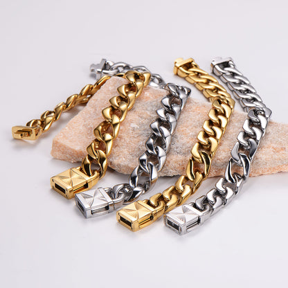 Hip-hop Punk Geometric Stainless Steel Plating 18k Gold Plated Bracelets