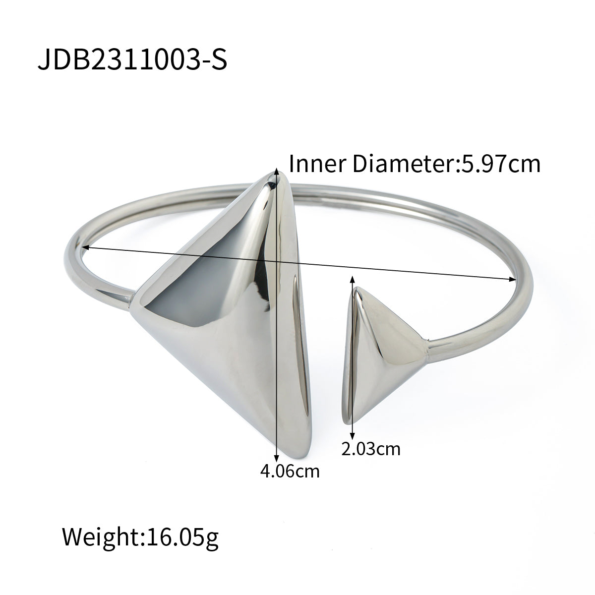 Ig Style Elegant Triangle Stainless Steel Plating Bangle