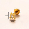 1 Piece Classic Style Insect Flower Polishing Plating Inlay Stainless Steel Copper Zircon 18k Gold Plated Ear Studs