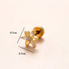 1 Piece Classic Style Insect Flower Polishing Plating Inlay Stainless Steel Copper Zircon 18k Gold Plated Ear Studs