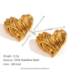 1 Pair Ig Style Vintage Style Heart Shape Plating Stainless Steel 18k Gold Plated Ear Studs