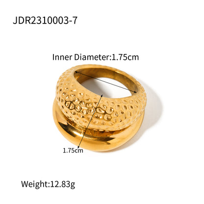 Ig Style Retro Geometric Stainless Steel Plating 18k Gold Plated Rings