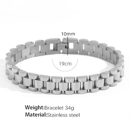 Elegant Formal Simple Style Round Titanium Steel Plating 18k Gold Plated Rings Bracelets