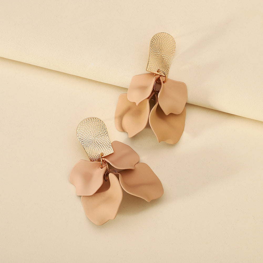 1 Pair Elegant Luxurious Sweet Petal Alloy Dangling Earrings