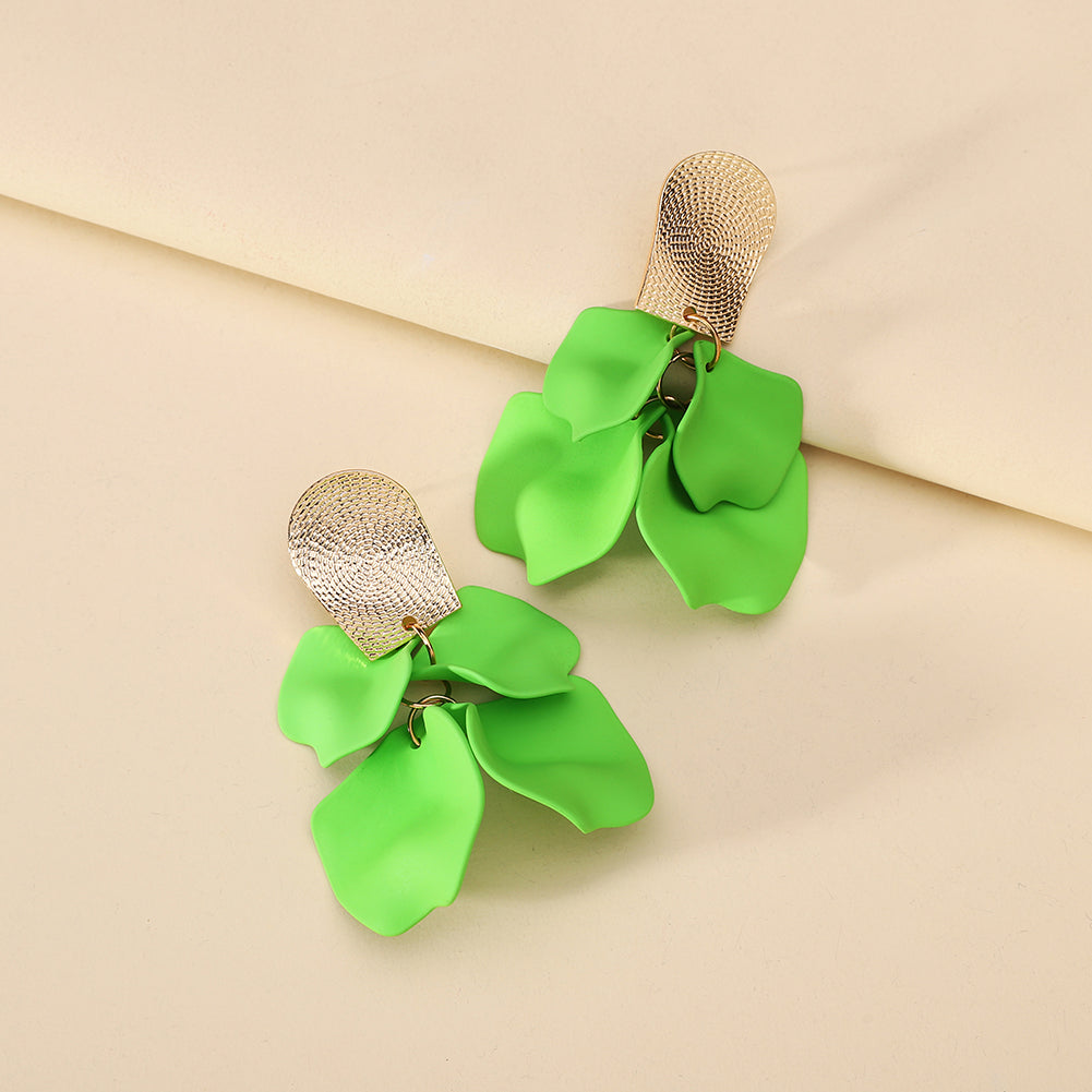 1 Pair Elegant Luxurious Sweet Petal Alloy Dangling Earrings