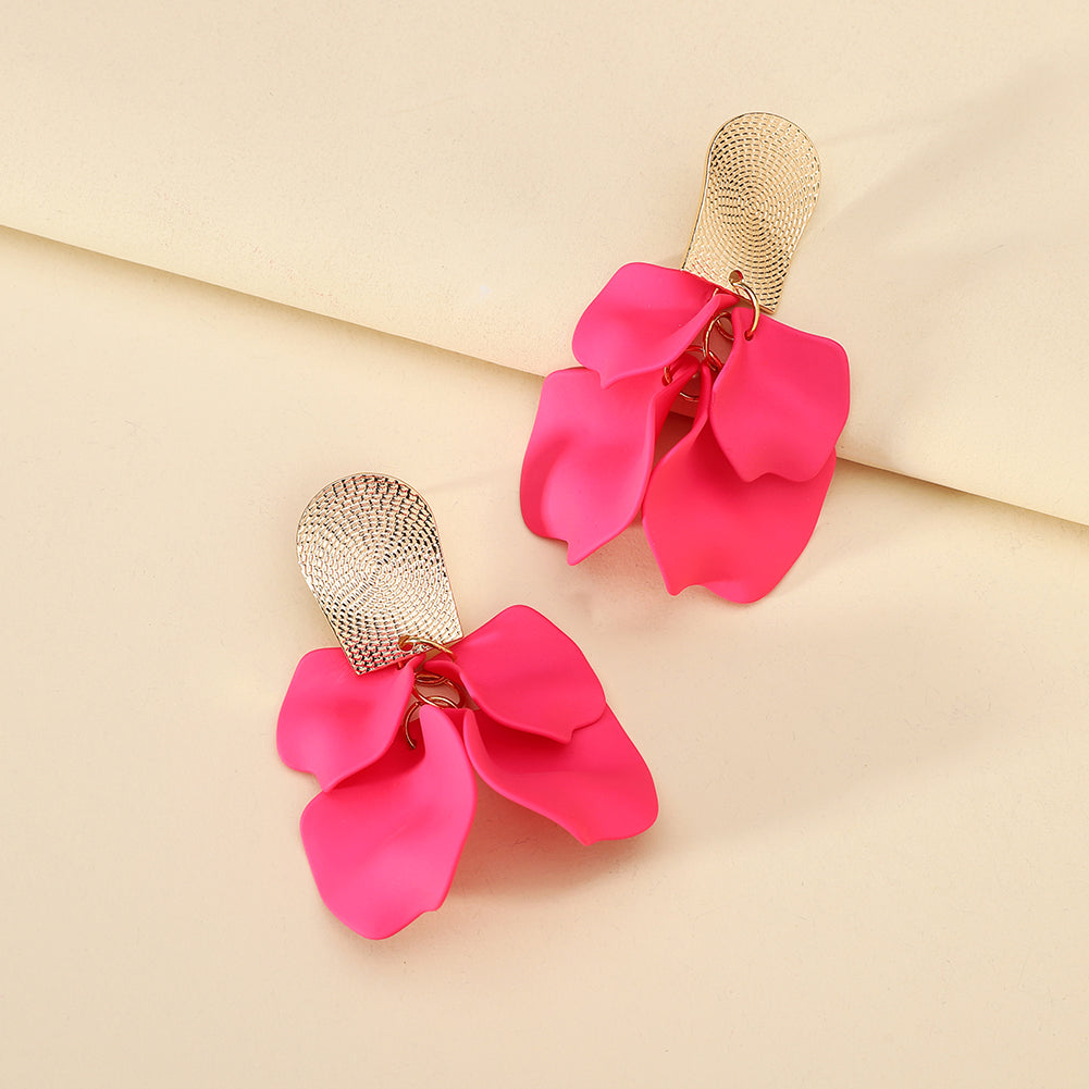 1 Pair Elegant Luxurious Sweet Petal Alloy Dangling Earrings