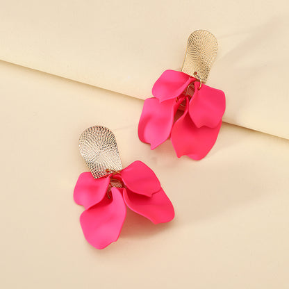 1 Pair Elegant Luxurious Sweet Petal Alloy Dangling Earrings