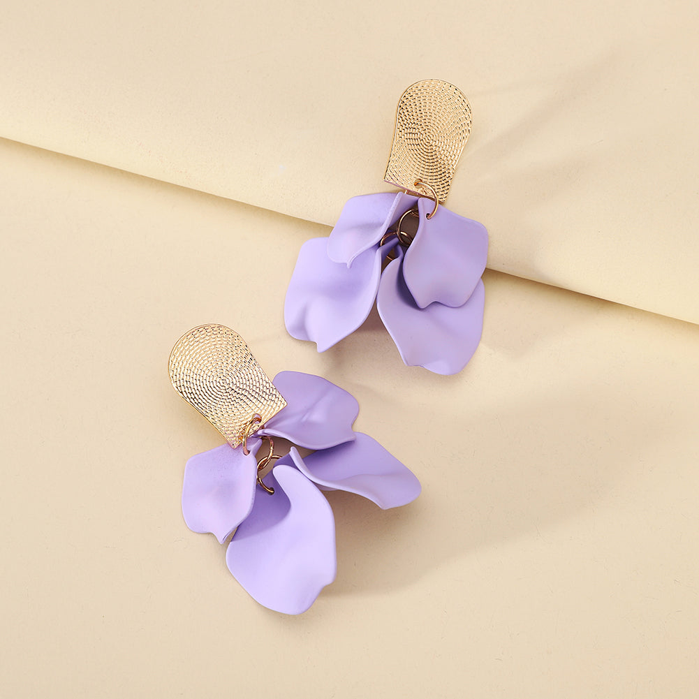 1 Pair Elegant Luxurious Sweet Petal Alloy Dangling Earrings