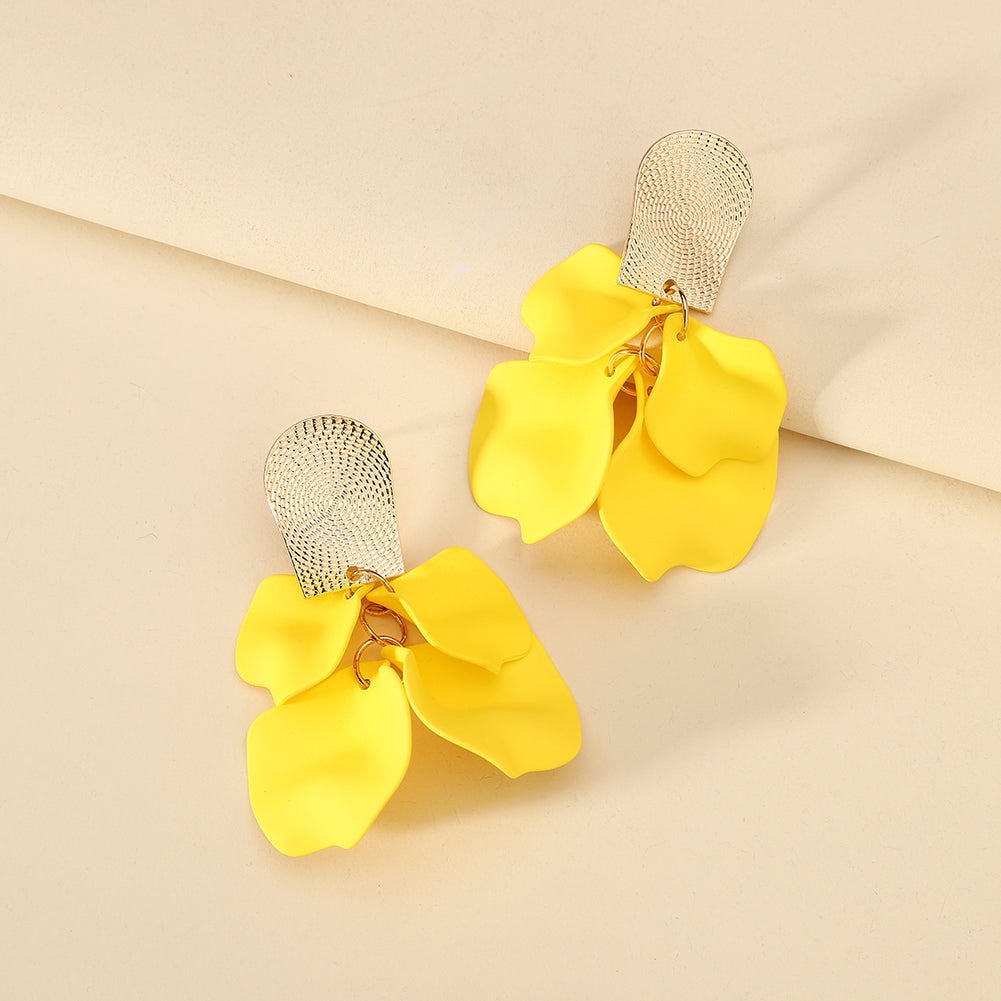 1 Pair Elegant Luxurious Sweet Petal Alloy Dangling Earrings