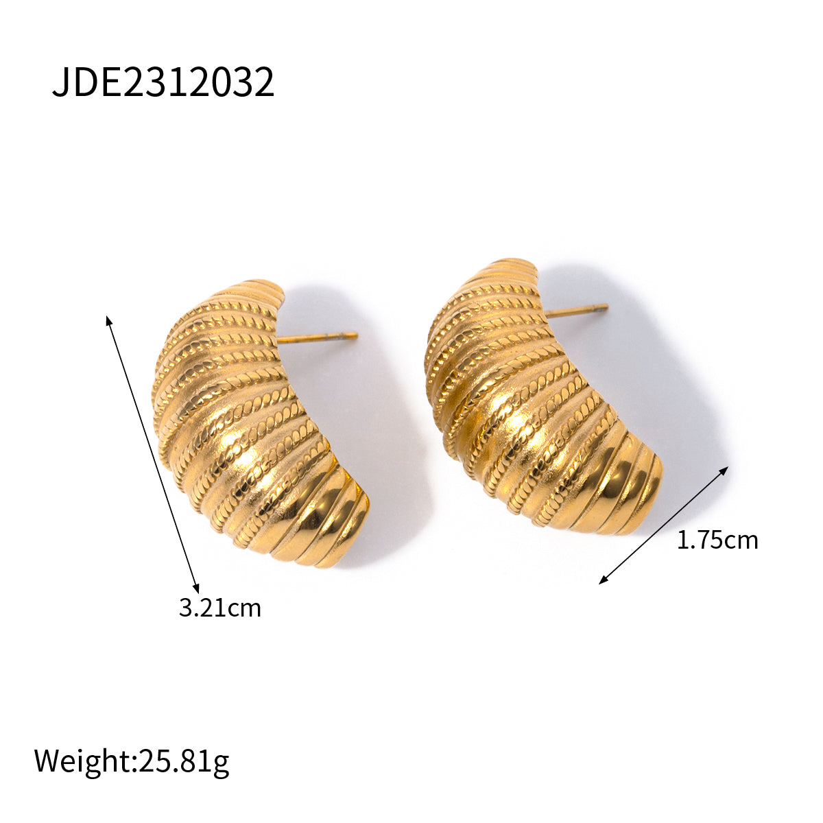 1 Pair Ig Style Simple Style Geometric Plating Stainless Steel 18k Gold Plated Ear Studs