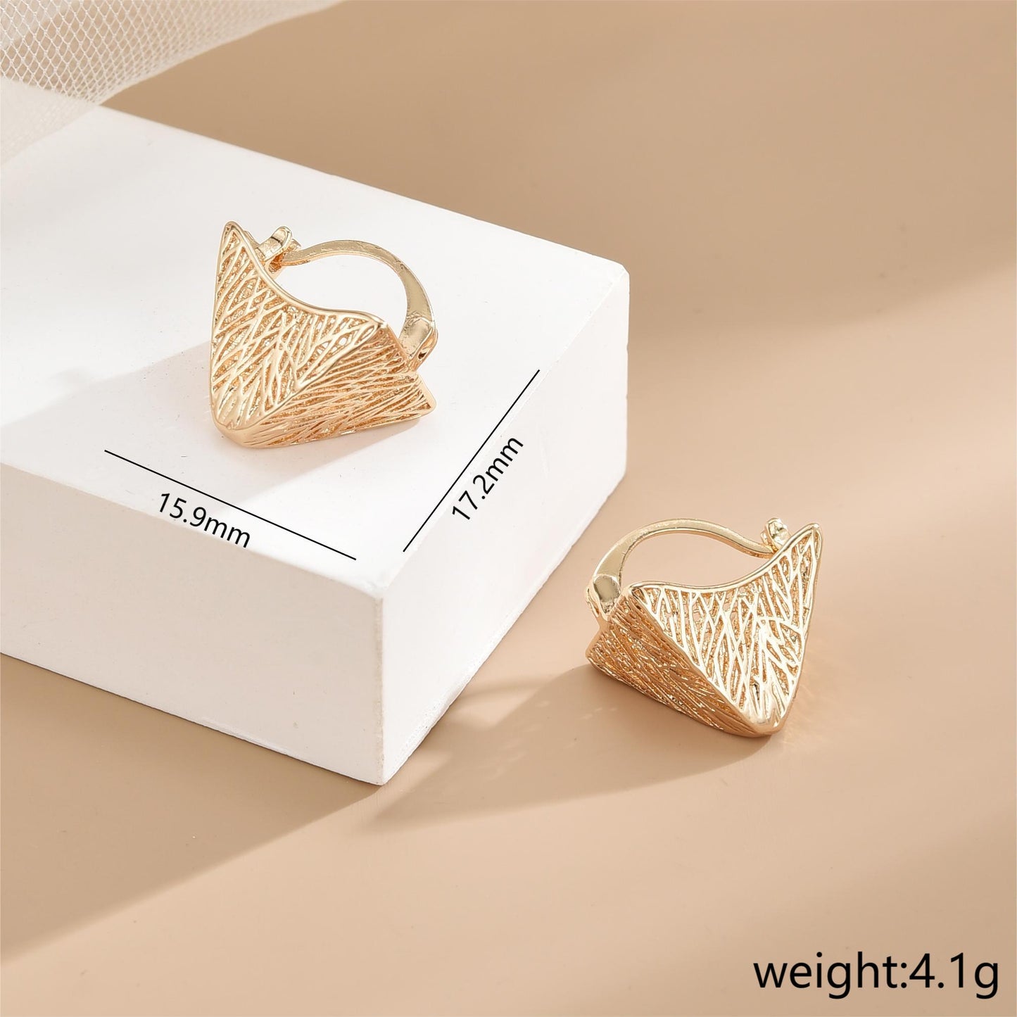 1 Pair Ig Style Simple Style Geometric Plating Hollow Out Copper 18k Gold Plated White Gold Plated Earrings