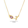 Lady Tulip Stainless Steel Copper Plating Inlay Zircon 18k Gold Plated Necklace