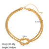 Ig Style Classic Style Solid Color Knot Stainless Steel Plating 18k Gold Plated Necklace