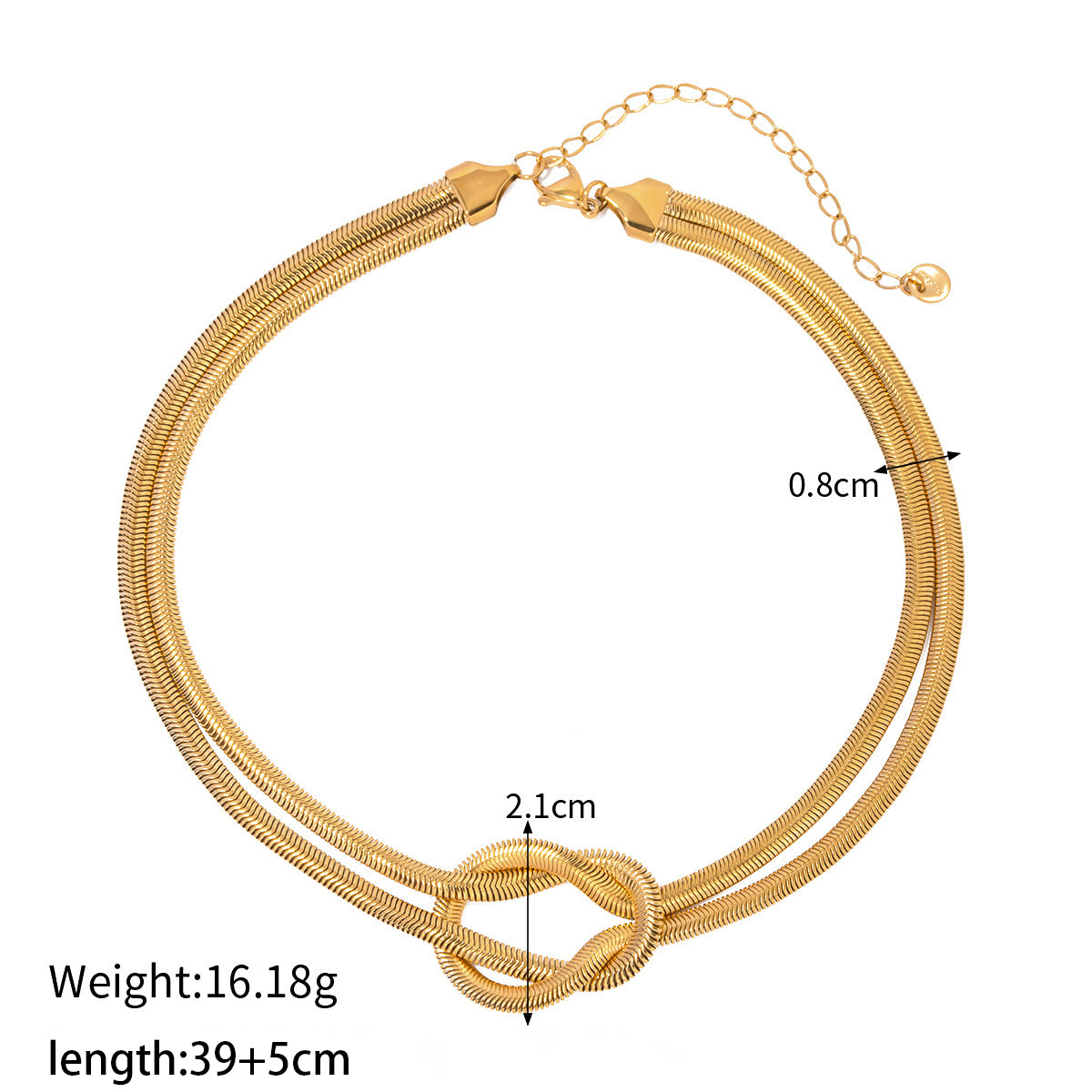 Ig Style Classic Style Solid Color Knot Stainless Steel Plating 18k Gold Plated Necklace