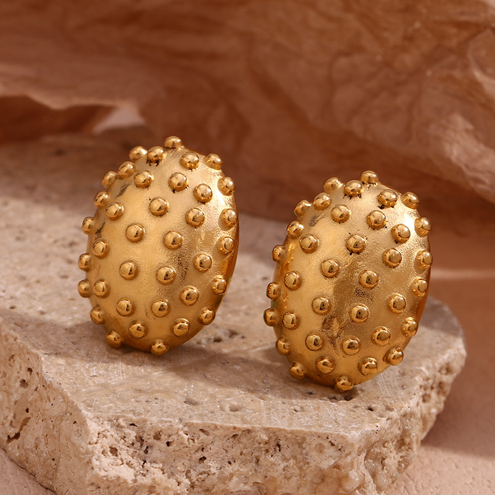 1 Pair Vintage Style Simple Style Classic Style Cactus Plating Stainless Steel 18k Gold Plated Ear Studs