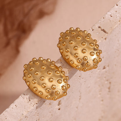 1 Pair Vintage Style Simple Style Classic Style Cactus Plating Stainless Steel 18k Gold Plated Ear Studs