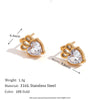 1 Pair Basic Simple Style Classic Style Flower Plating Inlay Stainless Steel Rhinestones 18k Gold Plated Ear Studs