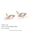 1 Pair Basic Simple Style Classic Style Flower Plating Inlay Stainless Steel Rhinestones 18k Gold Plated Ear Studs