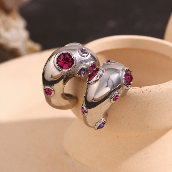 1 Pair Vintage Style Simple Style Classic Style Water Droplets Plating Inlay Stainless Steel Zircon 18k Gold Plated Ear Studs