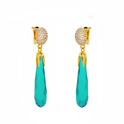 1 Pair Vintage Style Water Droplets Plating Artificial Crystal Drop Earrings