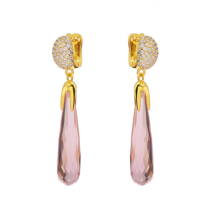 1 Pair Vintage Style Water Droplets Plating Artificial Crystal Drop Earrings