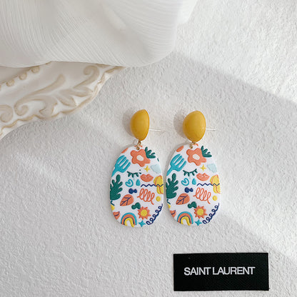 1 Pair Cute Sweet Geometric Resin Drop Earrings