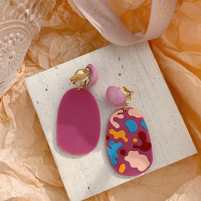 1 Pair Cute Sweet Geometric Resin Drop Earrings