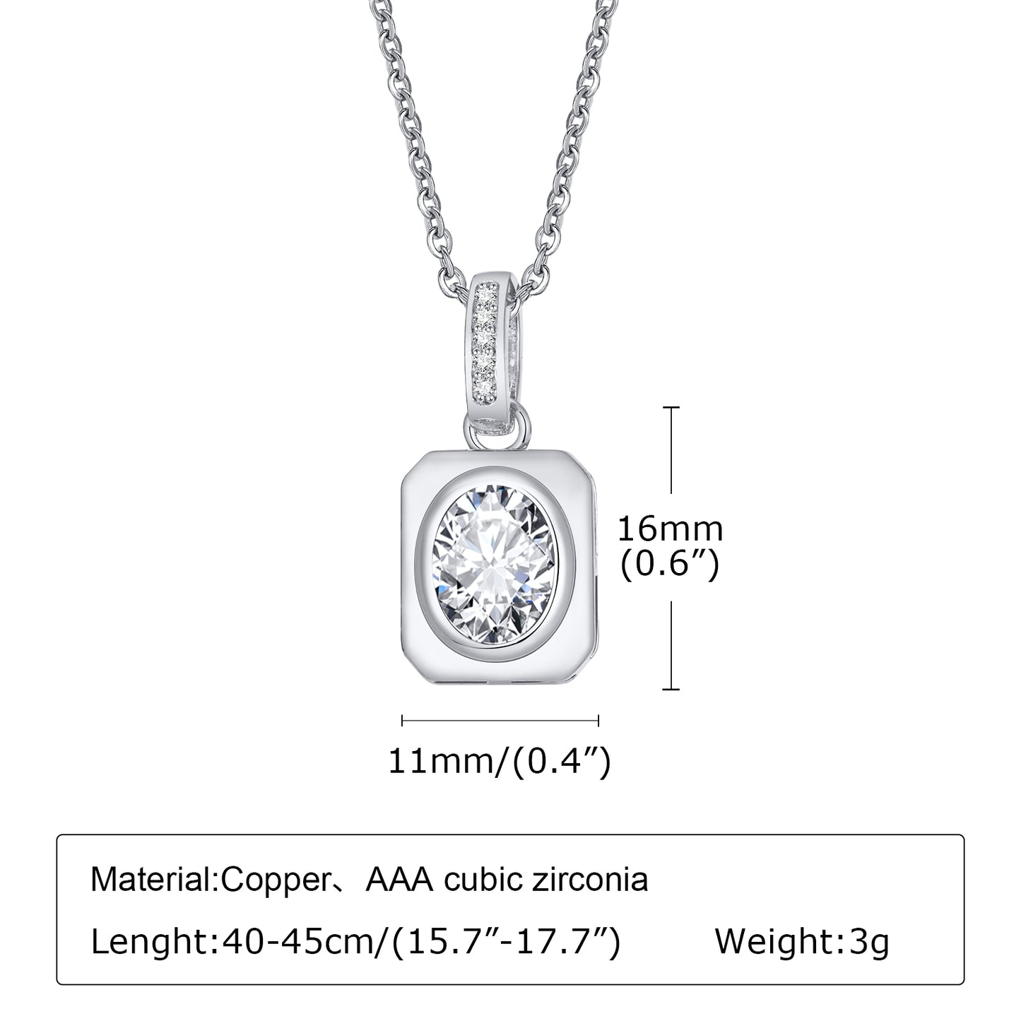 Elegant Simple Style Geometric Stainless Steel Zircon Pendant Necklace