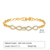 Elegant Shiny Leaf Infinity Heart Shape Copper Patchwork Inlay Zircon Bracelets