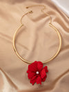 Elegant Flower Ferroalloy Plating Inlay Artificial Pearls Gold Plated Women's Choker