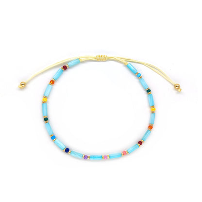 Bohemian Geometric Glass Shell Beaded Women's Drawstring Bracelets