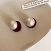 1 Pair Sweet Geometric Round Plating Imitation Pearl Drop Earrings