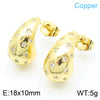 1 Pair Simple Style Water Droplets Plating Inlay Copper Rhinestones Gold Plated Ear Studs