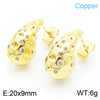 1 Pair Simple Style Water Droplets Plating Inlay Copper Rhinestones Gold Plated Ear Studs